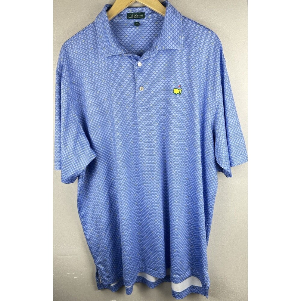 Masters Peter Millar 2024 leaderboard performance Polo Men's XL Blue EUC